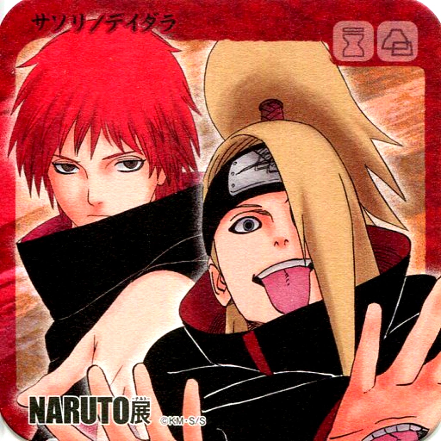 Sasori and Deidara Naruto Art Coaster Naruto Exhibition Goods [USED]