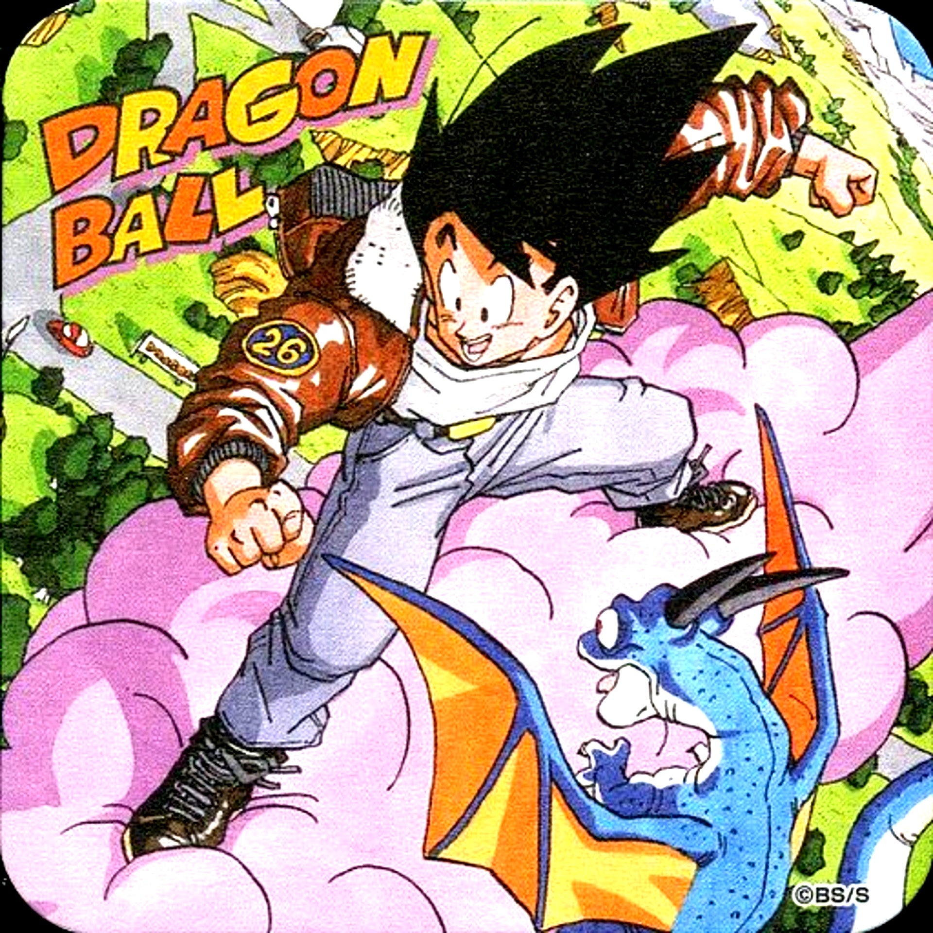 Son Goku and Dinosaur Flying Nimbus DRAGON BALL 50th Anniversary Weekly Shonen Jump Exhibition Vol.2 Art Coaster Goods [USED]