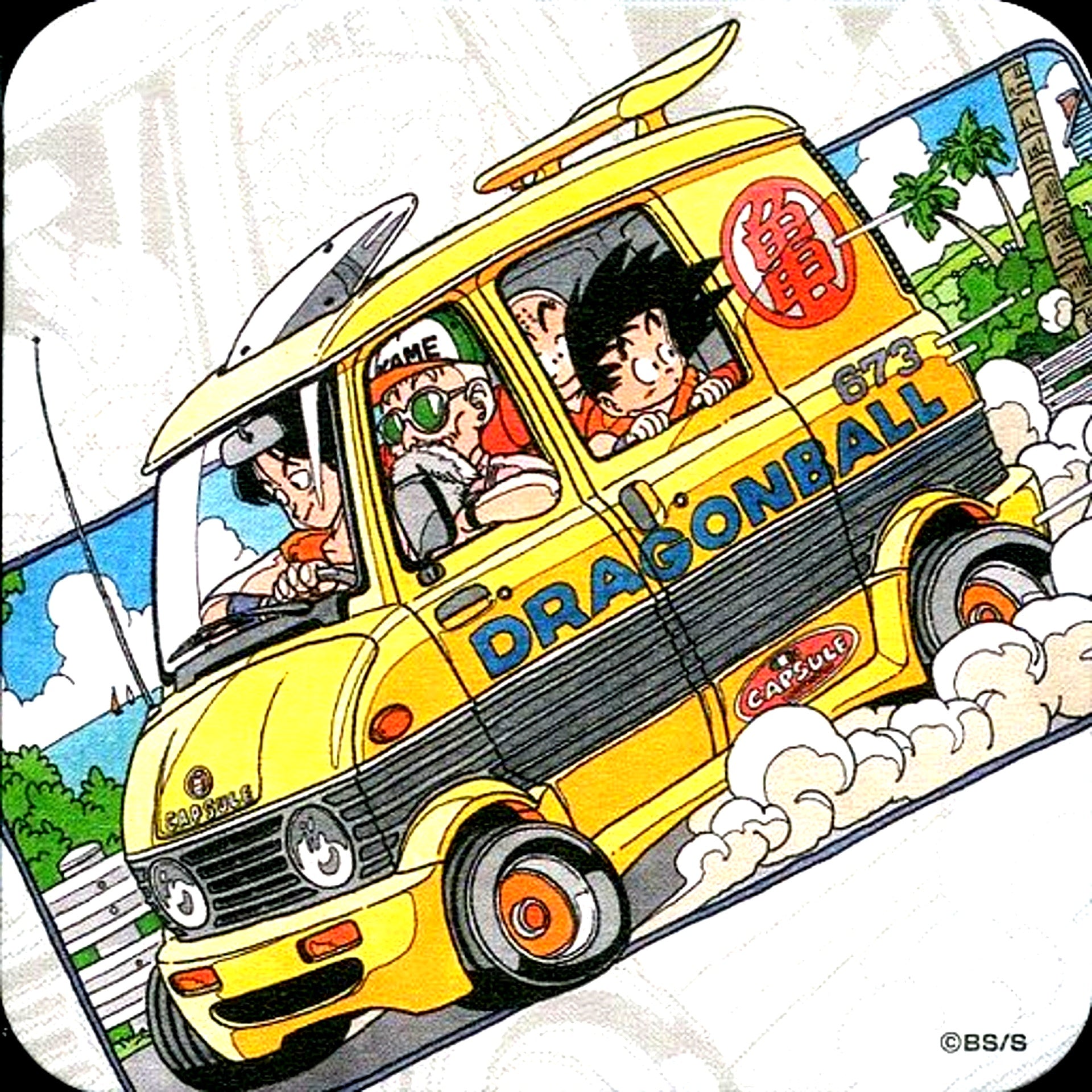 Group Car DRAGON BALL 50th Anniversary Weekly Shonen Jump Exhibition Vol.2 Art Coaster Goods [USED]