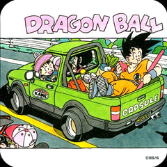 Goku and Gohan and Chi-Chi Car Green DRAGON BALL 50th Anniversary Weekly Shonen Jump Exhibition Vol.2 Art Coaster Goods [USED]