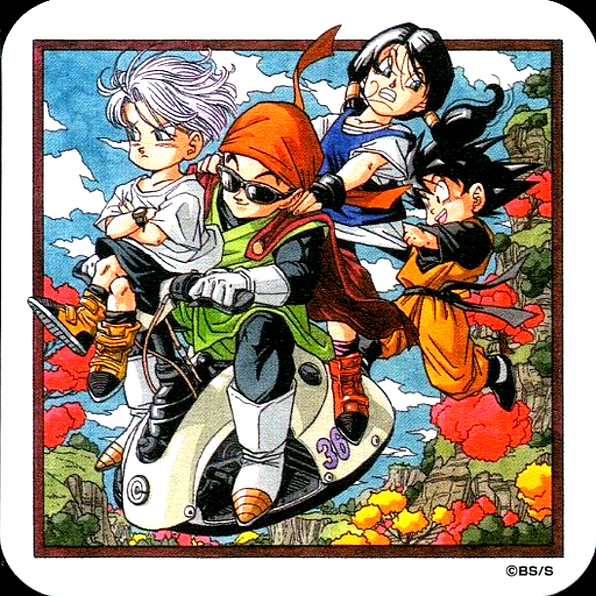 Gohan and Goten and Trunks and Videl DRAGON BALL 50th Anniversary Weekly Shonen Jump Exhibition Vol.2 Art Coaster Goods [USED]