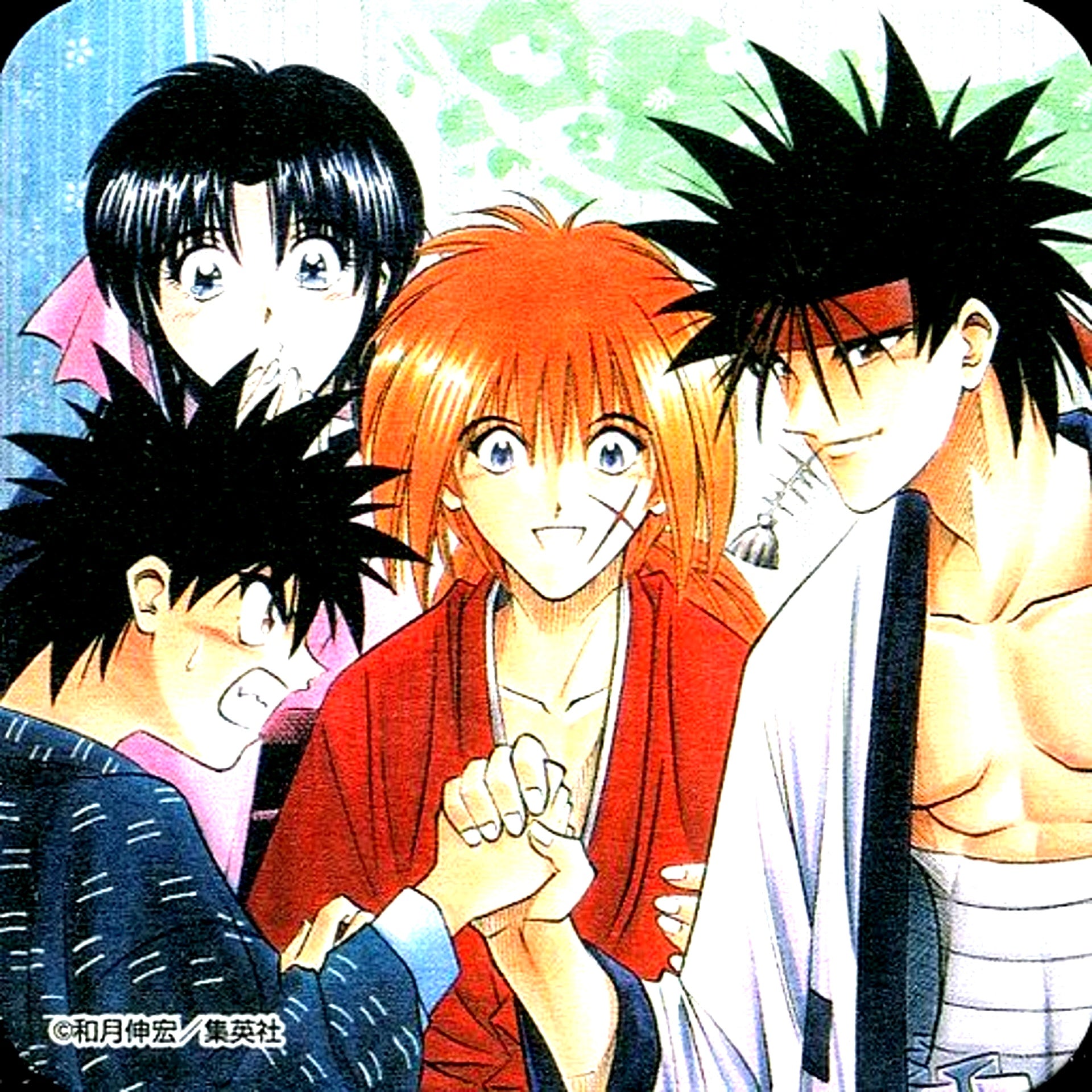 Kenshin Sanosuke Kaoru Yahiko Arm Wrestling Rurouni Kenshin Art Coaster 50th Anniversary Weekly Shonen Jump Exhibition Vol.2 Goods [USED]