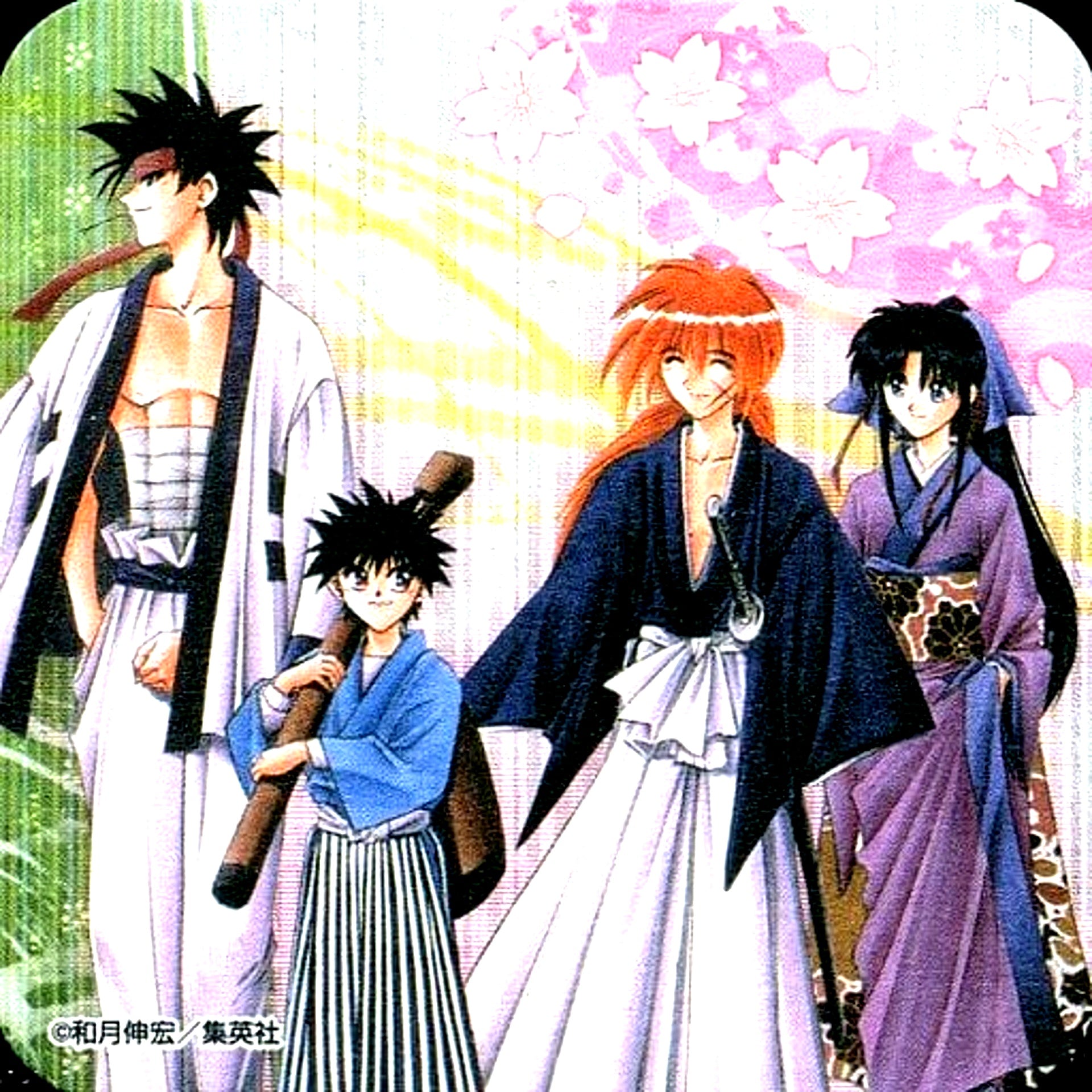 Kenshin Sanosuke Kaoru Yahiko Rurouni Kenshin Art Coaster 50th Anniversary Weekly Shonen Jump Exhibition Vol.2 Goods [USED]