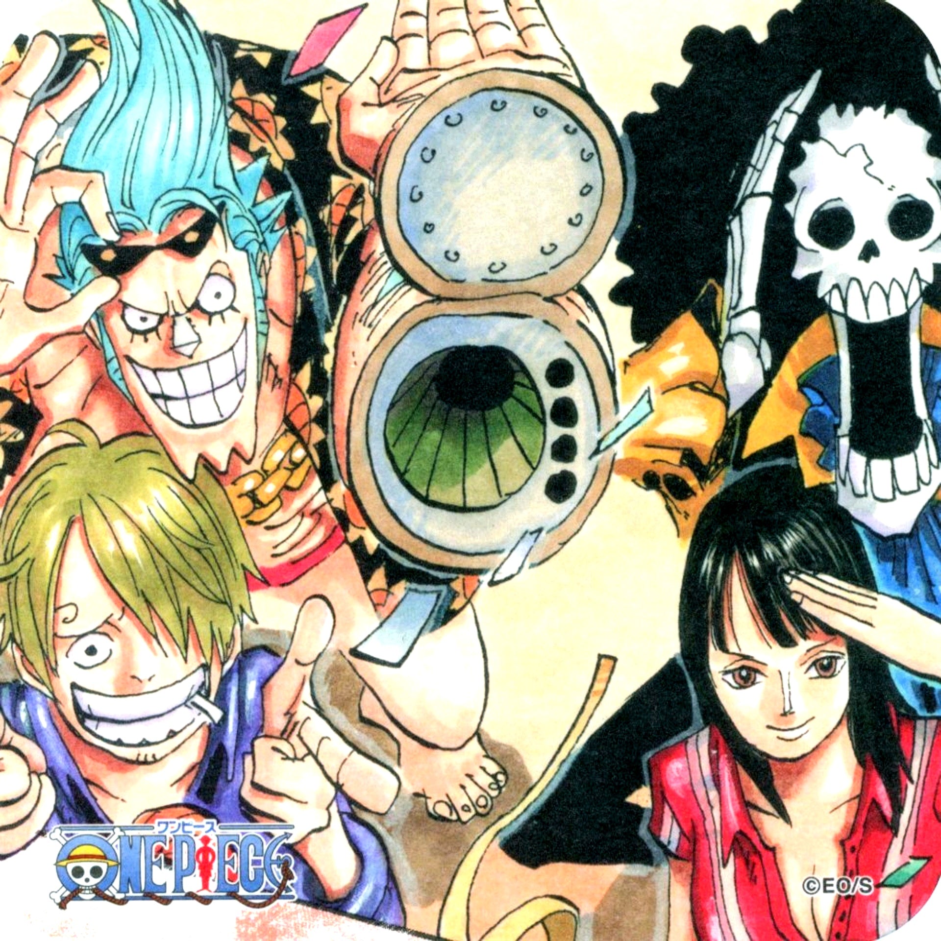 Sanji Robin Franky Brook One Piece Art Coaster Koukai no Kiseki 50th Anniversary Weekly Shonen Jump Exhibition Vol.3 Goods [USED]