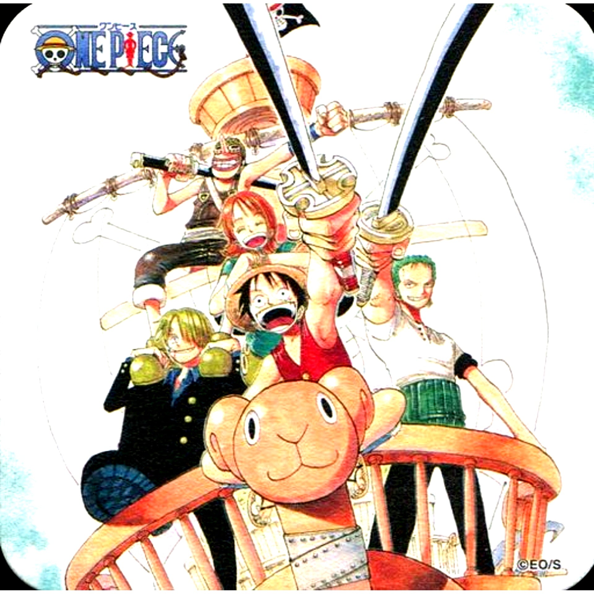 Straw Hat Pirates Merry Go One Piece Art Coaster Koukai no Kiseki 50th Anniversary Weekly Shonen Jump Exhibition Vol.3 Goods [USED]
