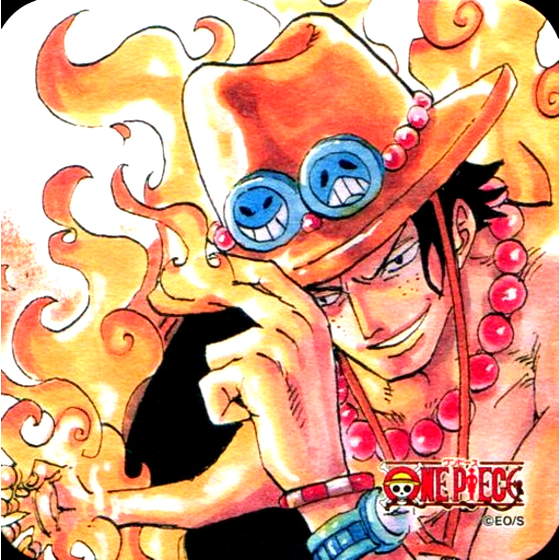 Portgas D Ace One Piece Art Coaster Koukai no Kiseki 50th Anniversary Weekly Shonen Jump Exhibition Vol.3 Goods [USED]