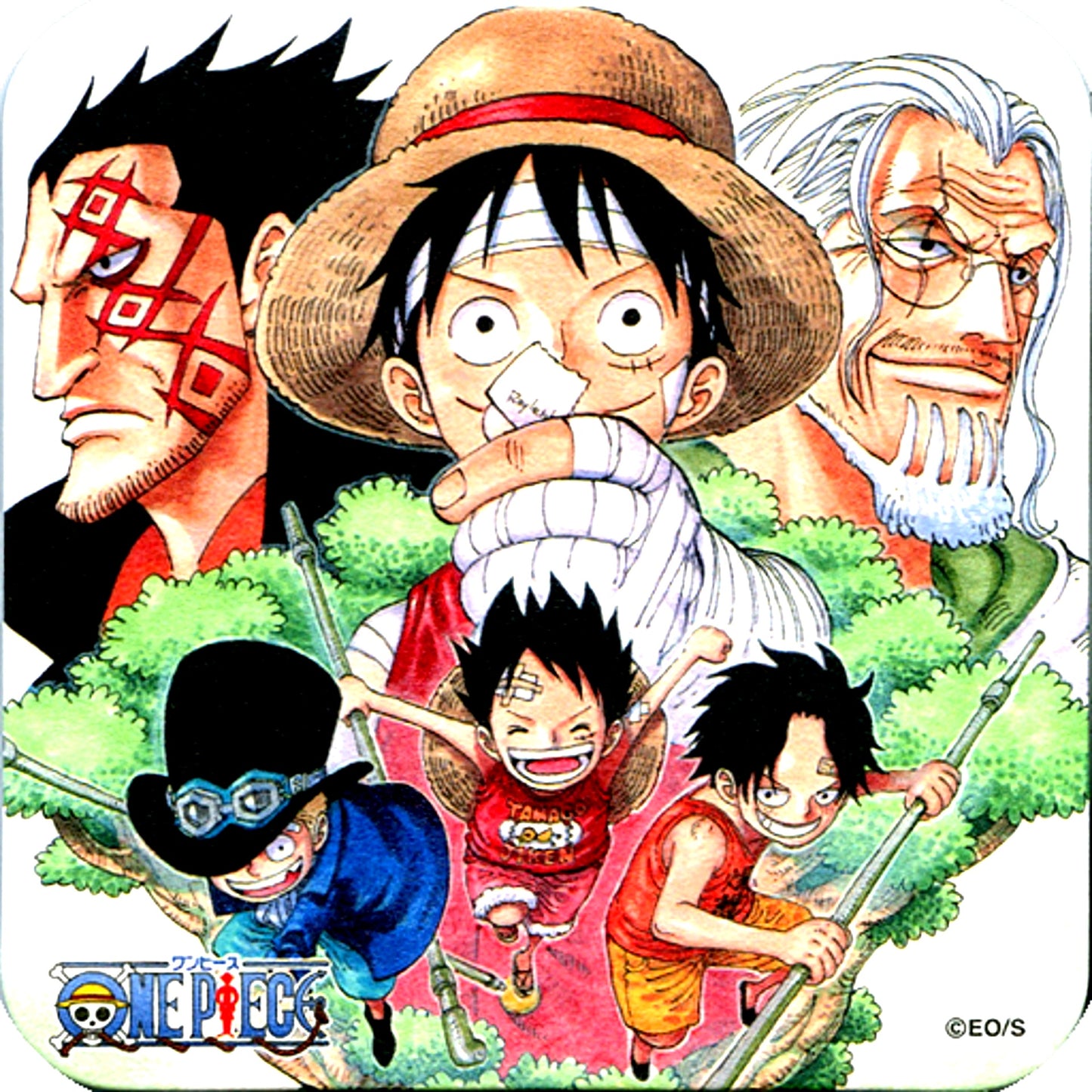 Luffy Ace Sabo One Piece Art Coaster Koukai no Kiseki 50th Anniversary Weekly Shonen Jump Exhibition Vol.3 Goods [USED]