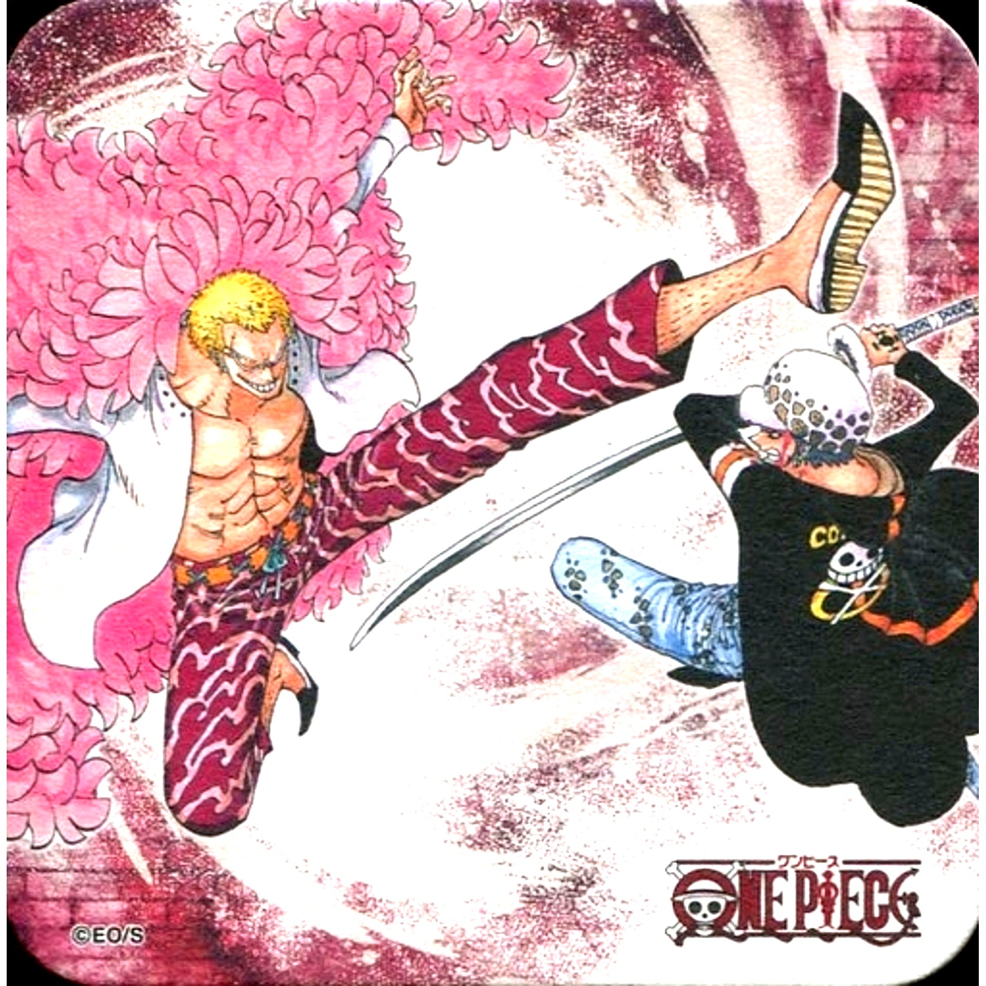 Law Doflamingo One Piece Art Coaster Koukai no Kiseki 50th Anniversary Weekly Shonen Jump Exhibition Vol.3 Goods [USED]