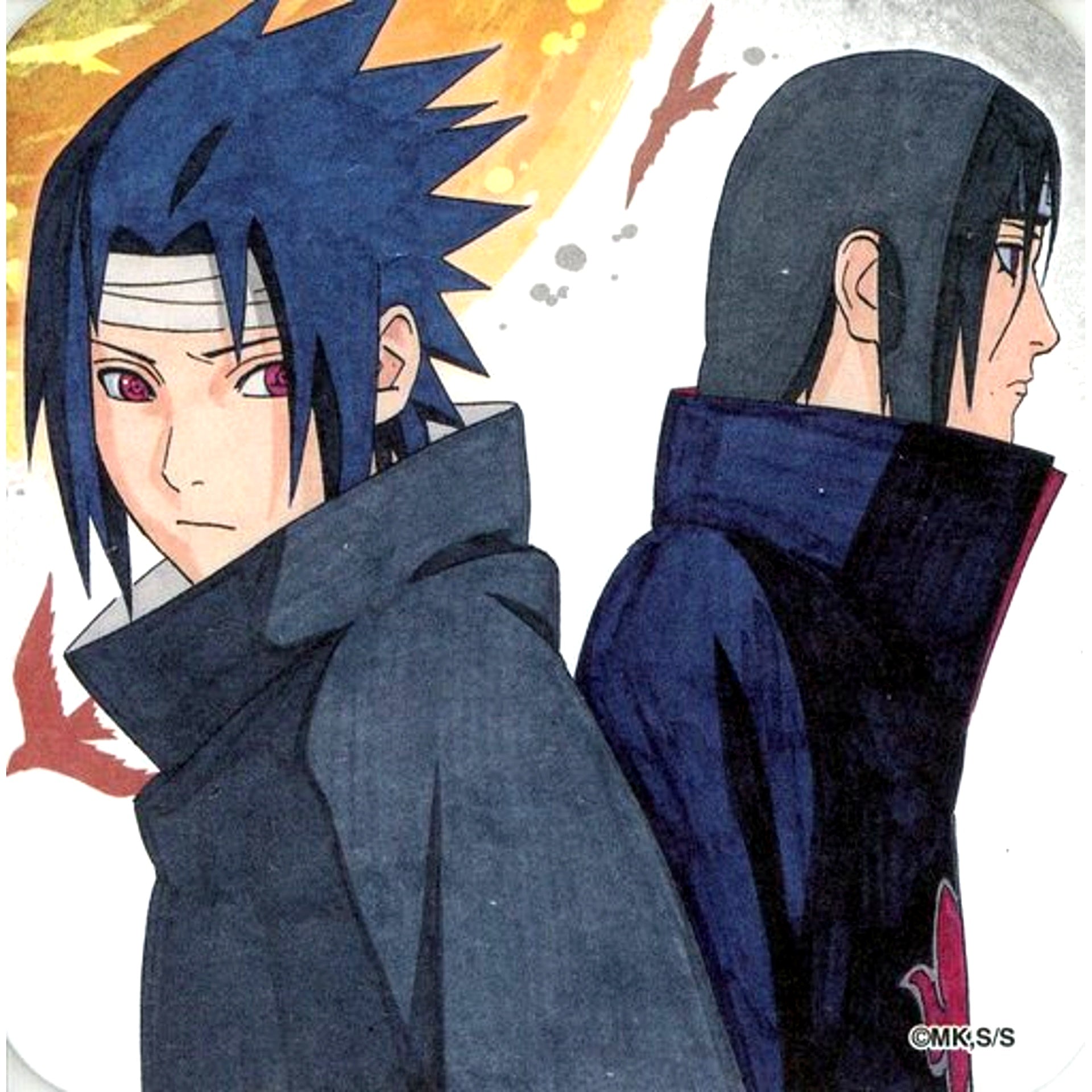 Sasuke and Itachi Naruto Art Coaster 50th Anniversary Weekly Shonen Jump Exhibition VOL. 3 Goods [USED]