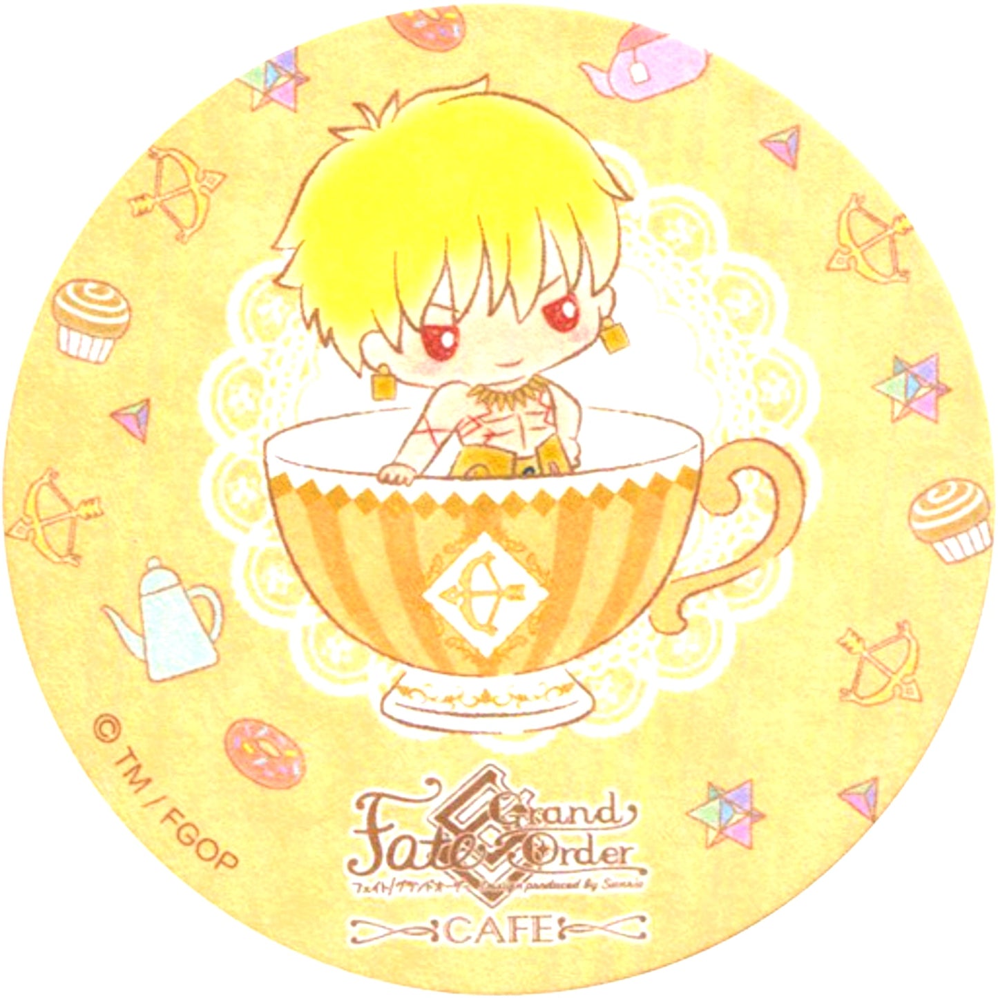 Archer Gilgamesh Original Coaster Fate/Grand Order x Sanrio Cafe Part 2 Menu Order Bonus [USED]