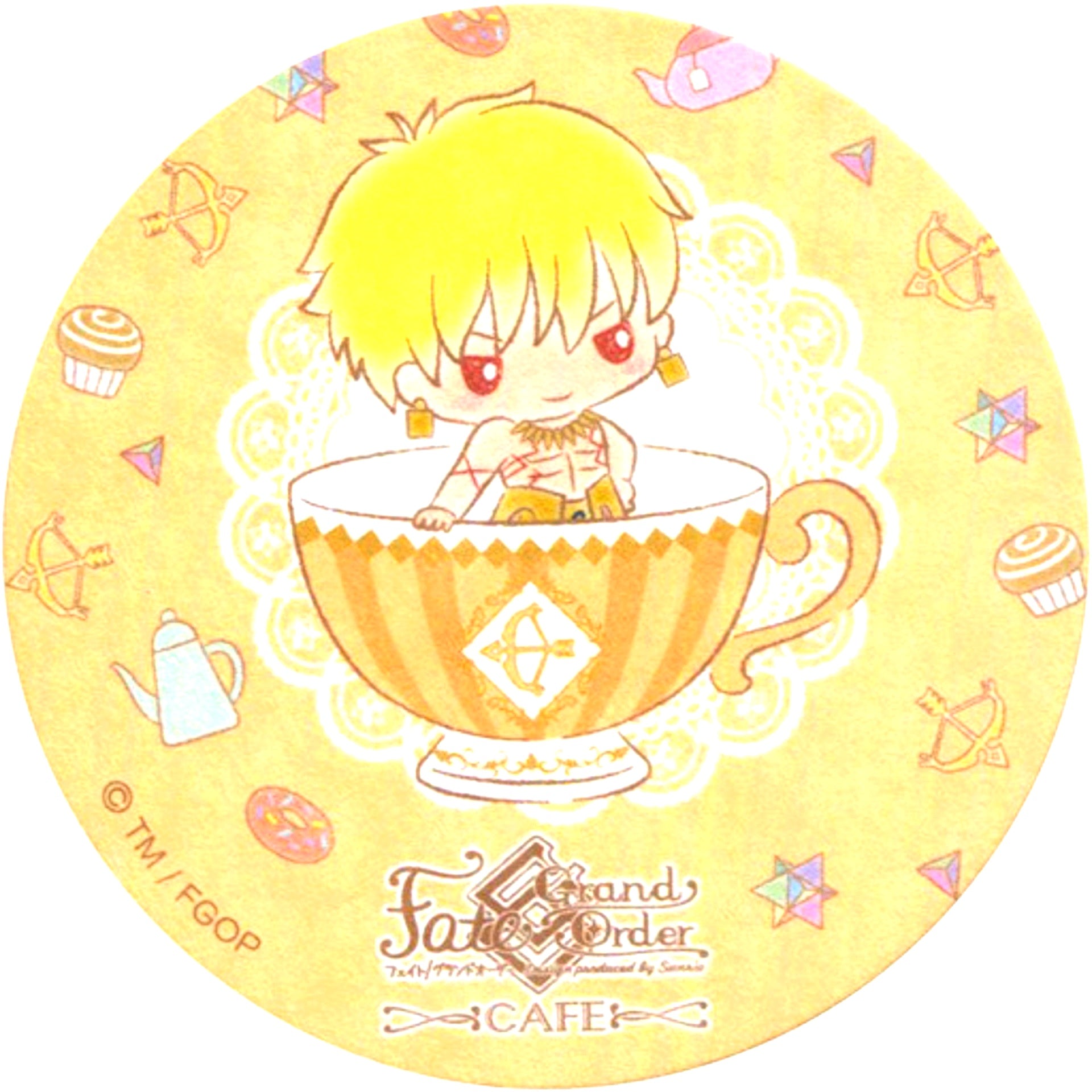 Archer Gilgamesh Original Coaster Fate/Grand Order x Sanrio Cafe Part 2 Menu Order Bonus [USED]