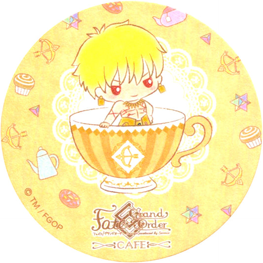 Archer Gilgamesh Original Coaster Fate/Grand Order x Sanrio Cafe Part 2 Menu Order Bonus [USED]