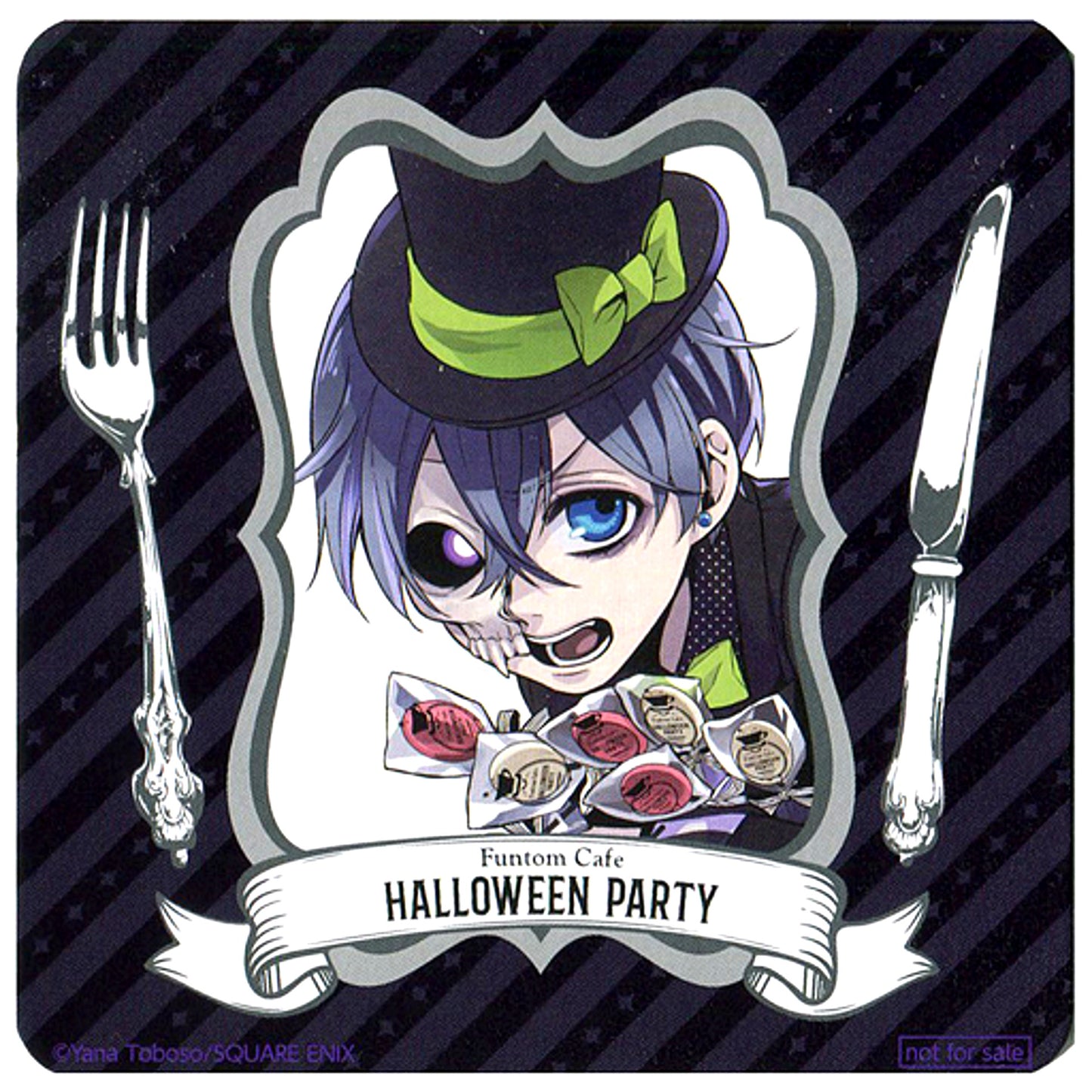 Ciel Phantomhive Original Coaster Black Butler Funtom Cafe Halloween Party Drink Sweets Order Bonus [USED]