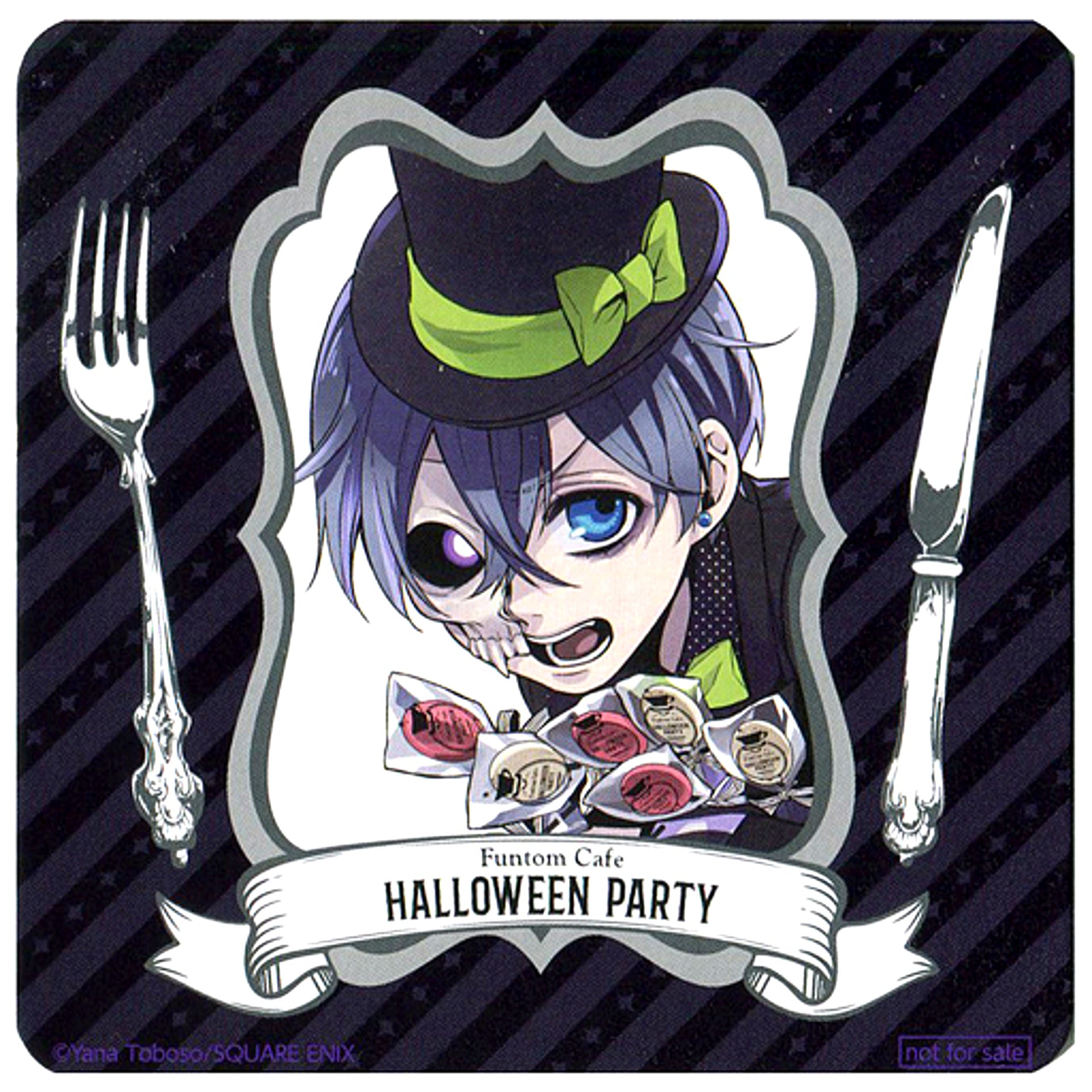 Ciel Phantomhive Original Coaster Black Butler Funtom Cafe Halloween Party Drink Sweets Order Bonus [USED]