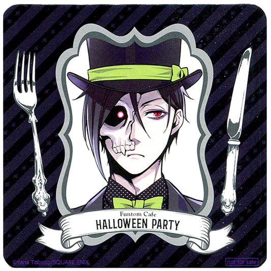 Sebastian Michaelis Front Original Coaster Black Butler Funtom Cafe Halloween Party Drink Sweets Order Bonus [USED]