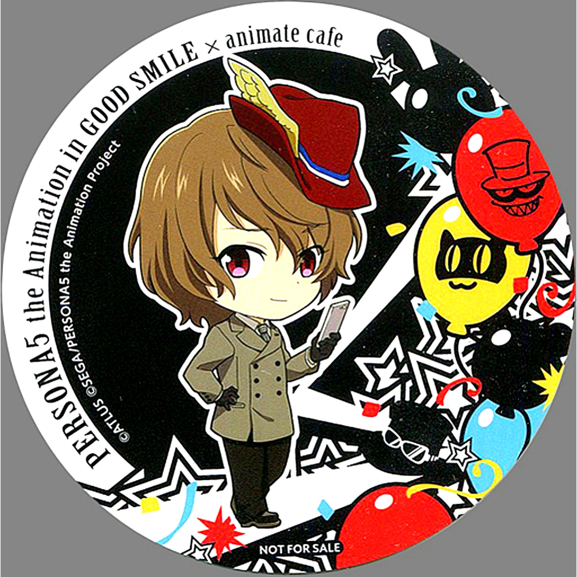 Goro Akechi Coaster Persona 5 the Animation GOOD SMILE animatecafe Menu Order Bonus [USED]