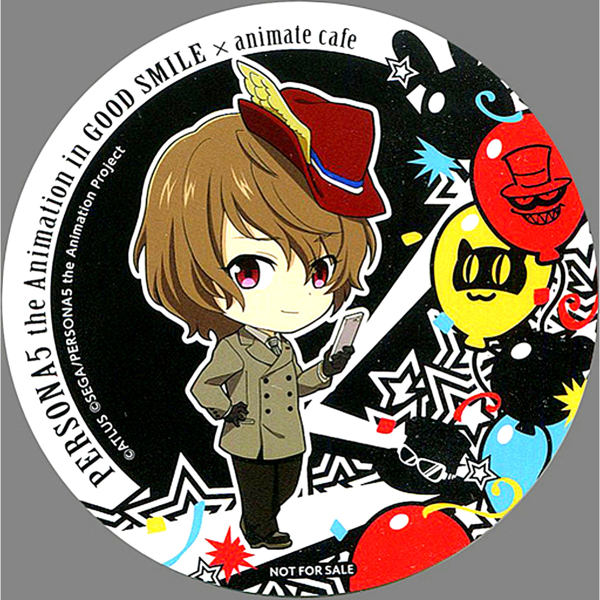 Goro Akechi Coaster Persona 5 the Animation GOOD SMILE animatecafe Menu Order Bonus [USED]
