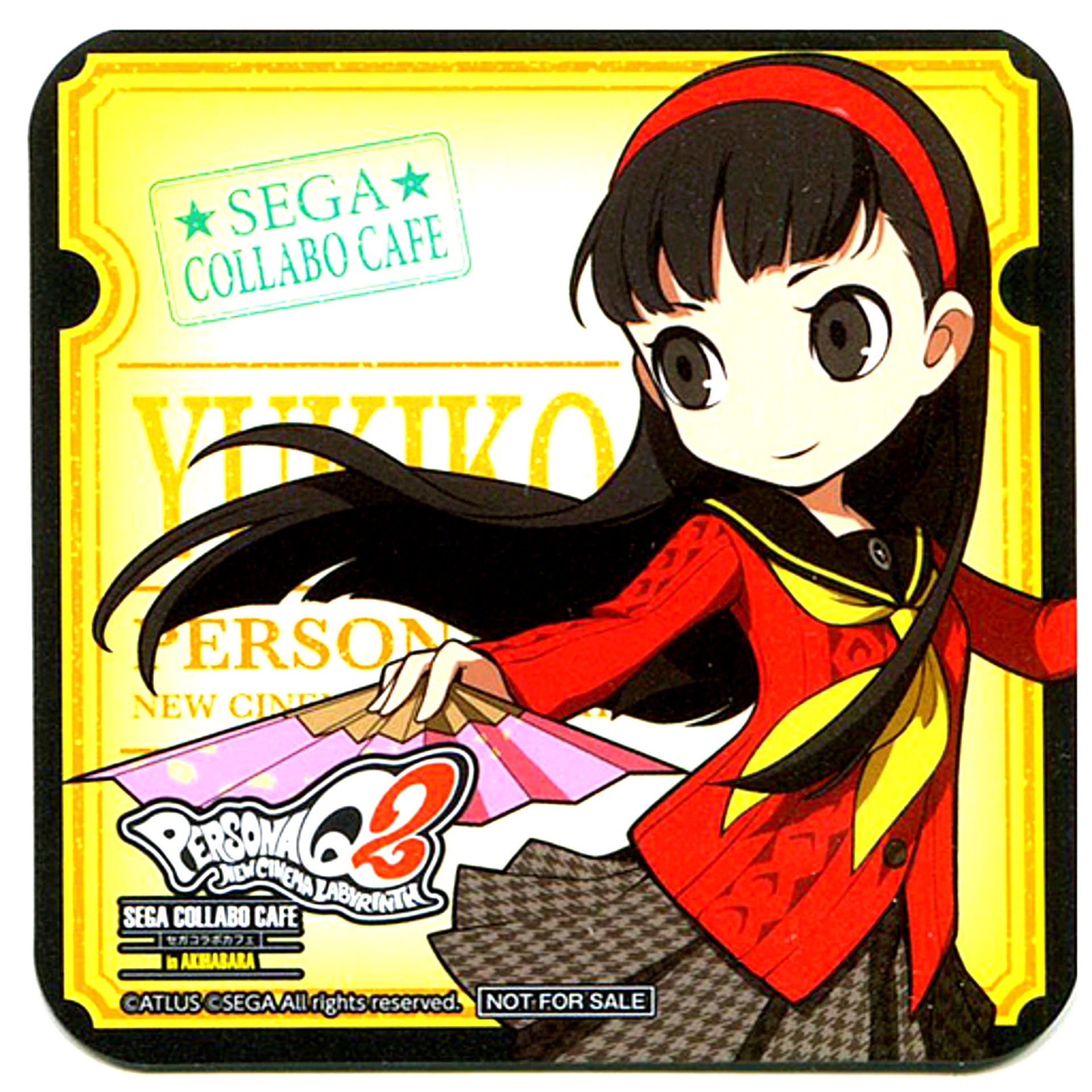 Yukiko Amagi Drink Coaster Sega Collab Cafe Persona Q2 New Cinema Labyrinth Part 1 Drink Order Bonus [USED]