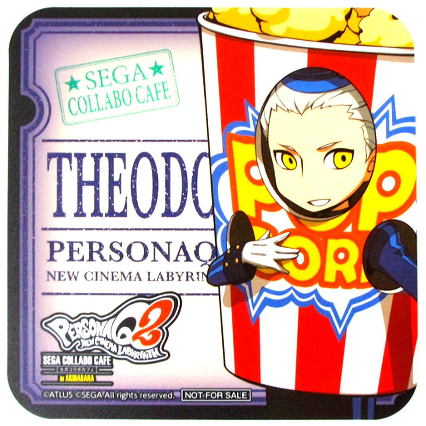 Theodore Drink Coaster Sega Collab Cafe Persona Q2 New Cinema Labyrinth Part 2 Drink Order Bonus [USED]
