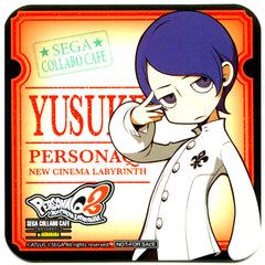 Yusuke Kitagawa Drink Coaster Sega Collab Cafe Persona Q2 New Cinema Labyrinth Part 2 Drink Order Bonus [USED]