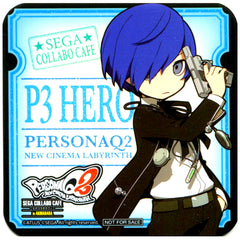 P3 Protagonist Drink Coaster Sega Collab Cafe Persona Q2 New Cinema Labyrinth Part 3 Drink Order Bonus [USED]