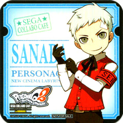 Akihiko Sanada Drink Coaster Sega Collabo Cafe Persona Q2 New Cinema Labyrinth Vol. 3 Drink Order Bonus [USED]