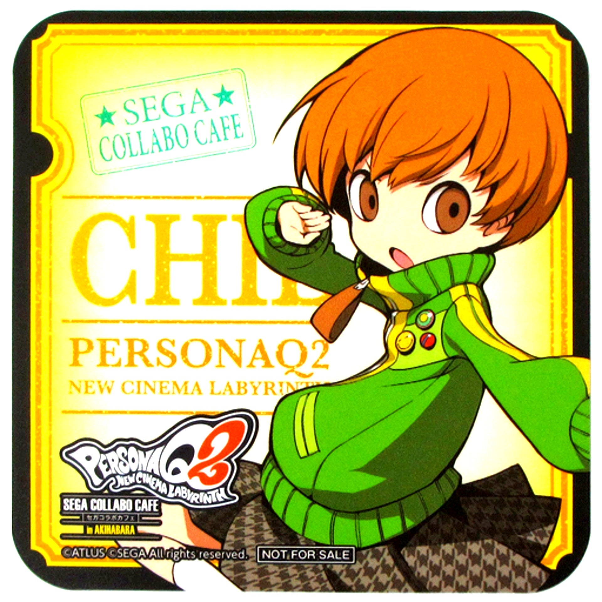 Chie Satonaka Drink Coaster Sega Collab Cafe Persona Q2 New Cinema Labyrinth Part 3 Drink Order Bonus [USED]