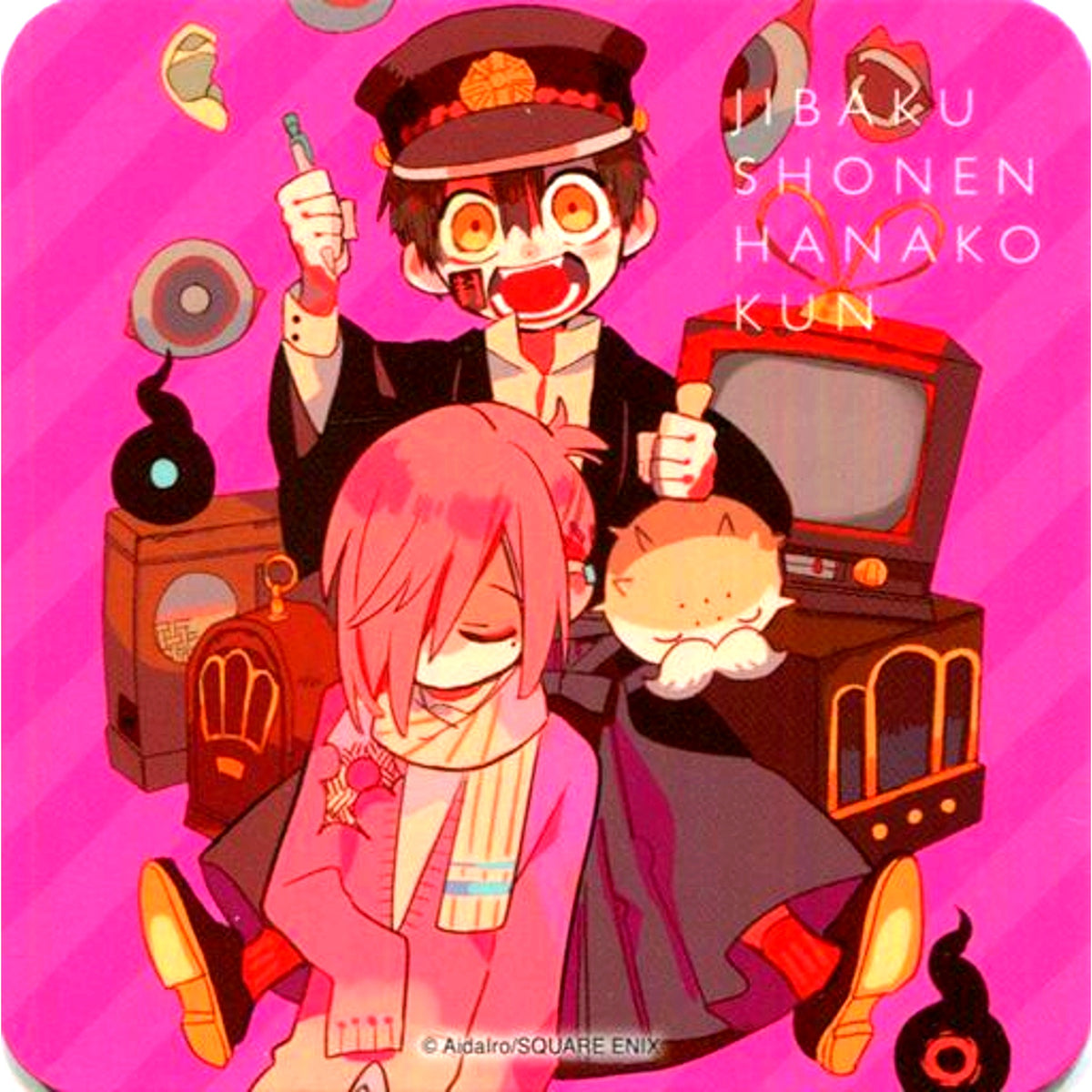 Hanako-kun & Sosuke Mitsuba Toilet-Bound Hanako-kun GHOST HOTEL'S CAFE Menu Order Bonus Original Coaster [USED]
