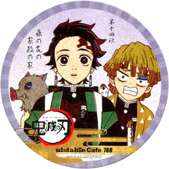 Tanjiro & Zenitsu & Inosuke Demon Slayer ufotable cafe 4th Period Drink Order Bonus Coaster [USED]