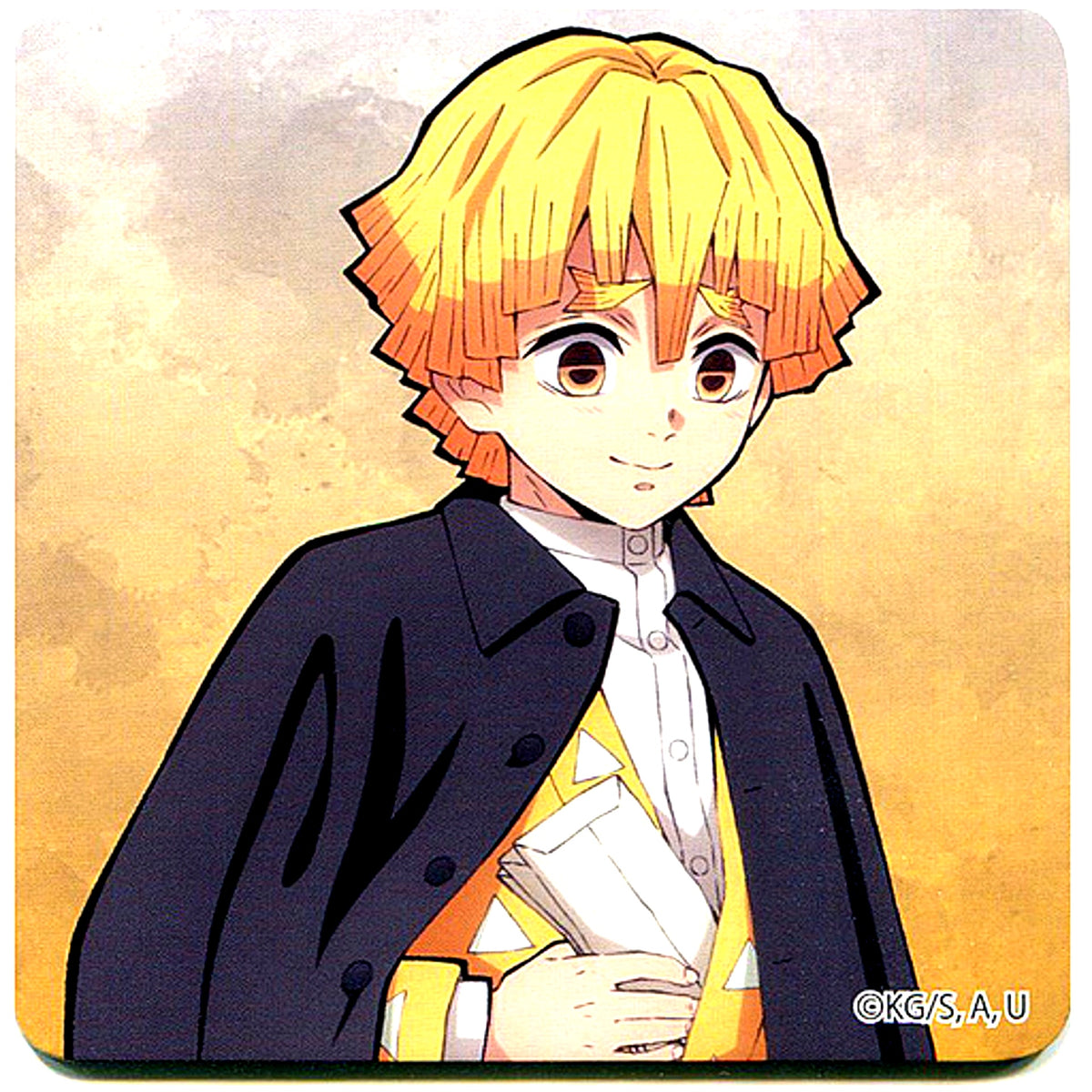 Zenitsu Agatsuma Real Proportion Ver. Demon Slayer Randen Eigamura Kyoto City Transport Bureau Kyo no Oshigoto Food & Drink Order Bonus Coaster [USED]