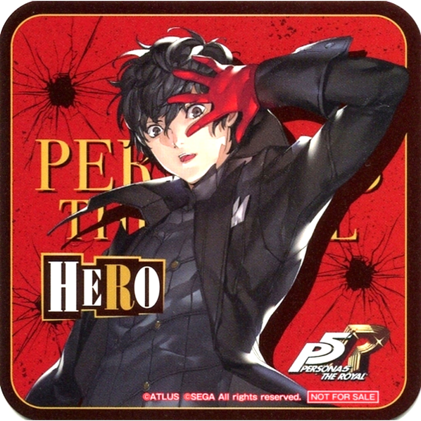 Protagonist Phantom Thief Ver. Original Coaster Sega Collabo Cafe Persona 5 The Royal Vol. 1 Menu Order Bonus [USED]