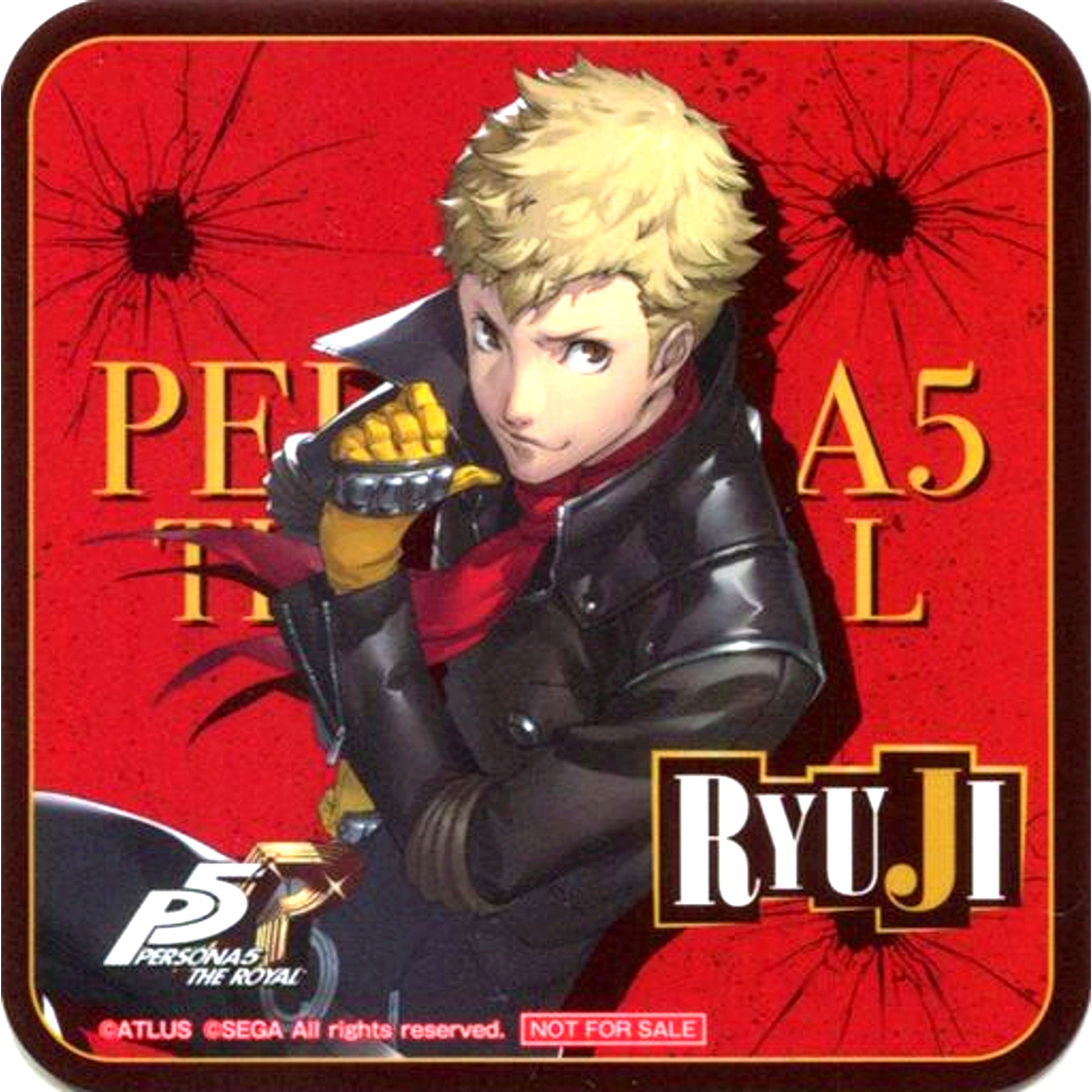 Ryuji Sakamoto Phantom Thief Ver. Persona 5 Royal Original Coaster Sega Collab Cafe Part 1 Menu Order Bonus [USED]