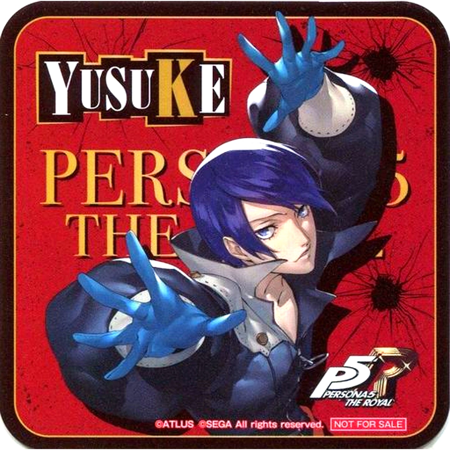 Yusuke Kitagawa Phantom Thief Ver. Persona 5 Royal Original Coaster Sega Collab Cafe Part 1 Menu Order Bonus [USED]