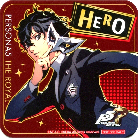 Protagonist Uniform Ver. Persona 5 Royal Original Coaster Sega Collab Cafe Part 2 Menu Order Bonus [USED]