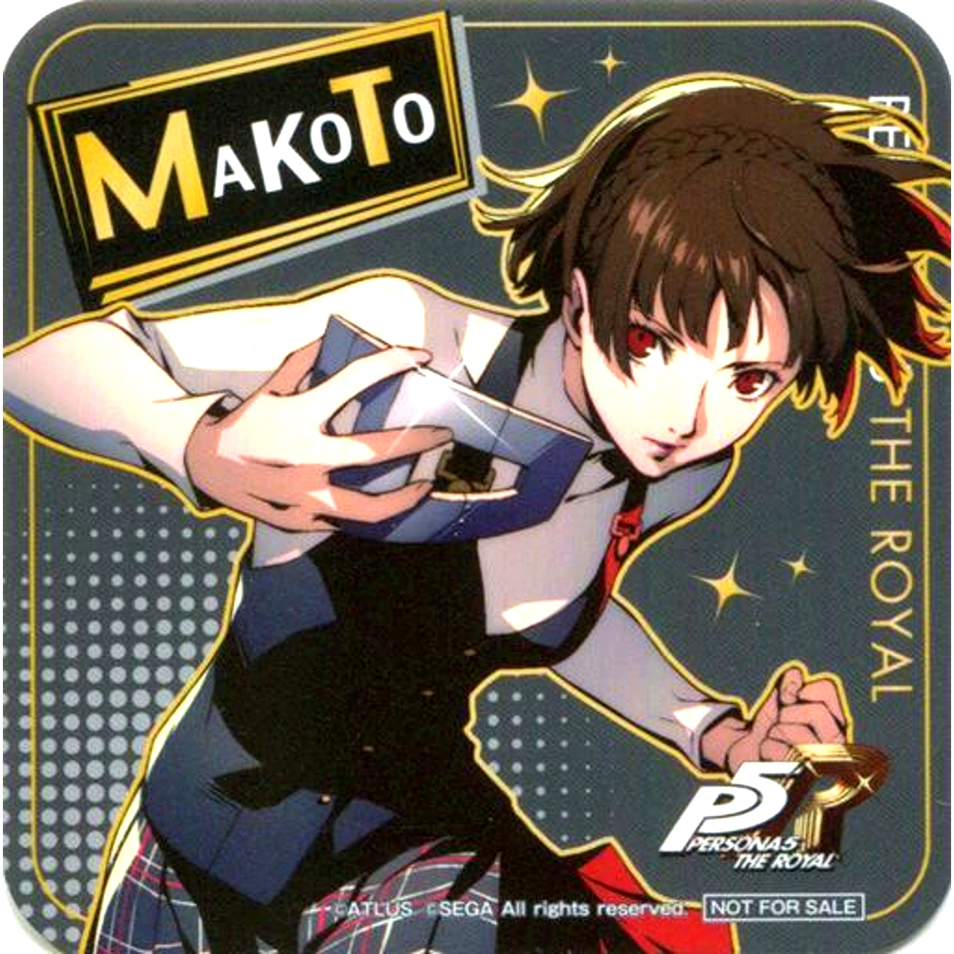 Makoto Niijima Uniform Ver. Persona 5 Royal Original Coaster Sega Collab Cafe Part 2 Menu Order Bonus [USED]
