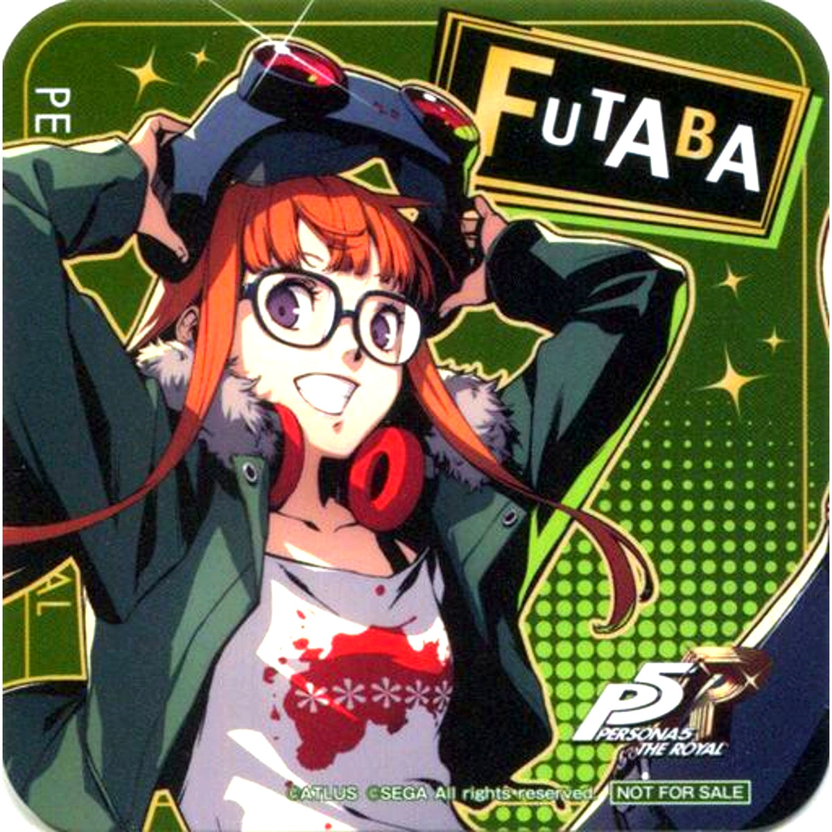 Futaba Sakura Uniform Ver. Persona 5 Royal Original Coaster Sega Collab Cafe Part 2 Menu Order Bonus [USED]