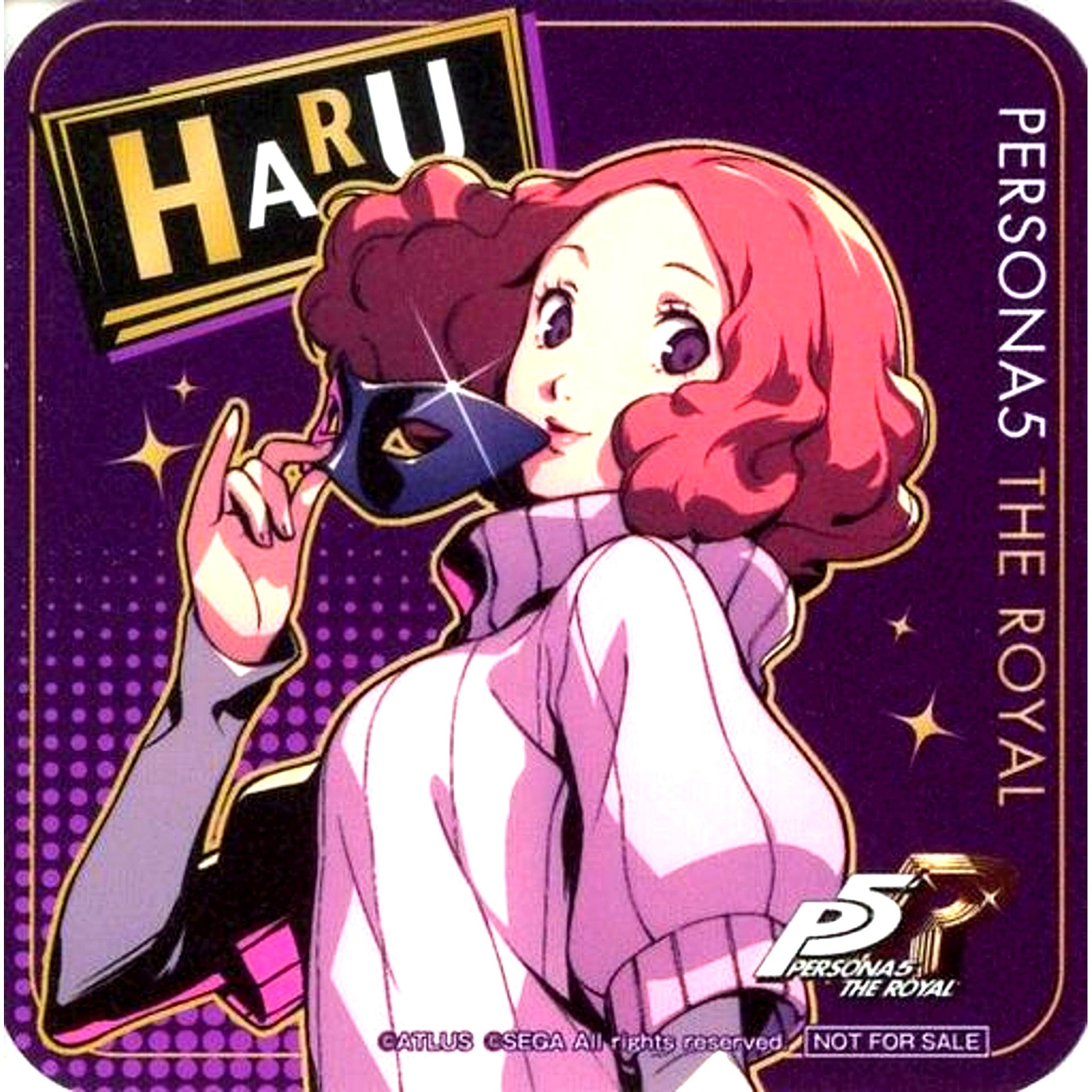 Haru Okumura Uniform Ver. Persona 5 Royal Original Coaster Sega Collab Cafe Part 2 Menu Order Bonus [USED]