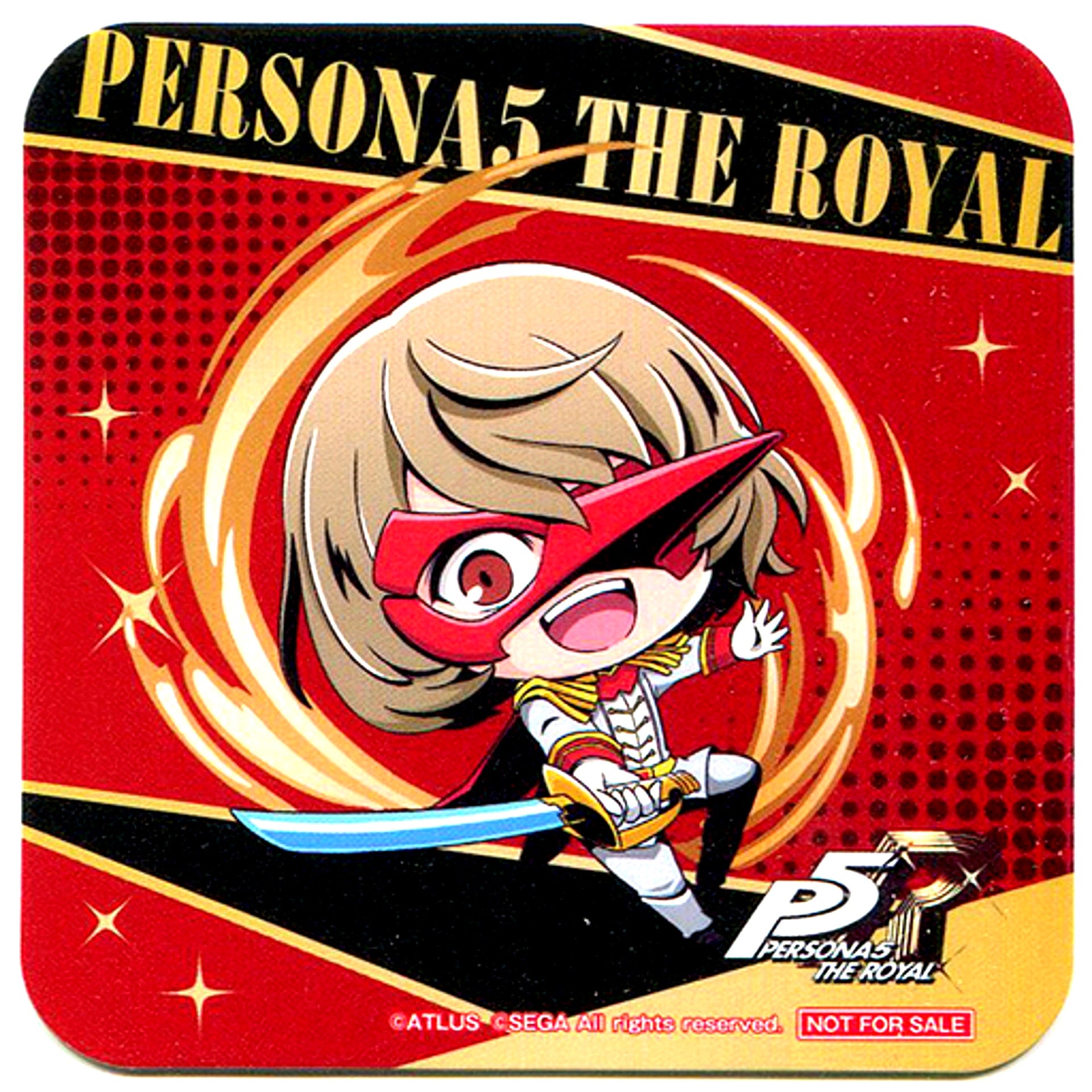Goro Akechi Deformed Ver. Persona 5 Royal Original Coaster Sega Collab Cafe Part 2 Menu Order Bonus [USED]