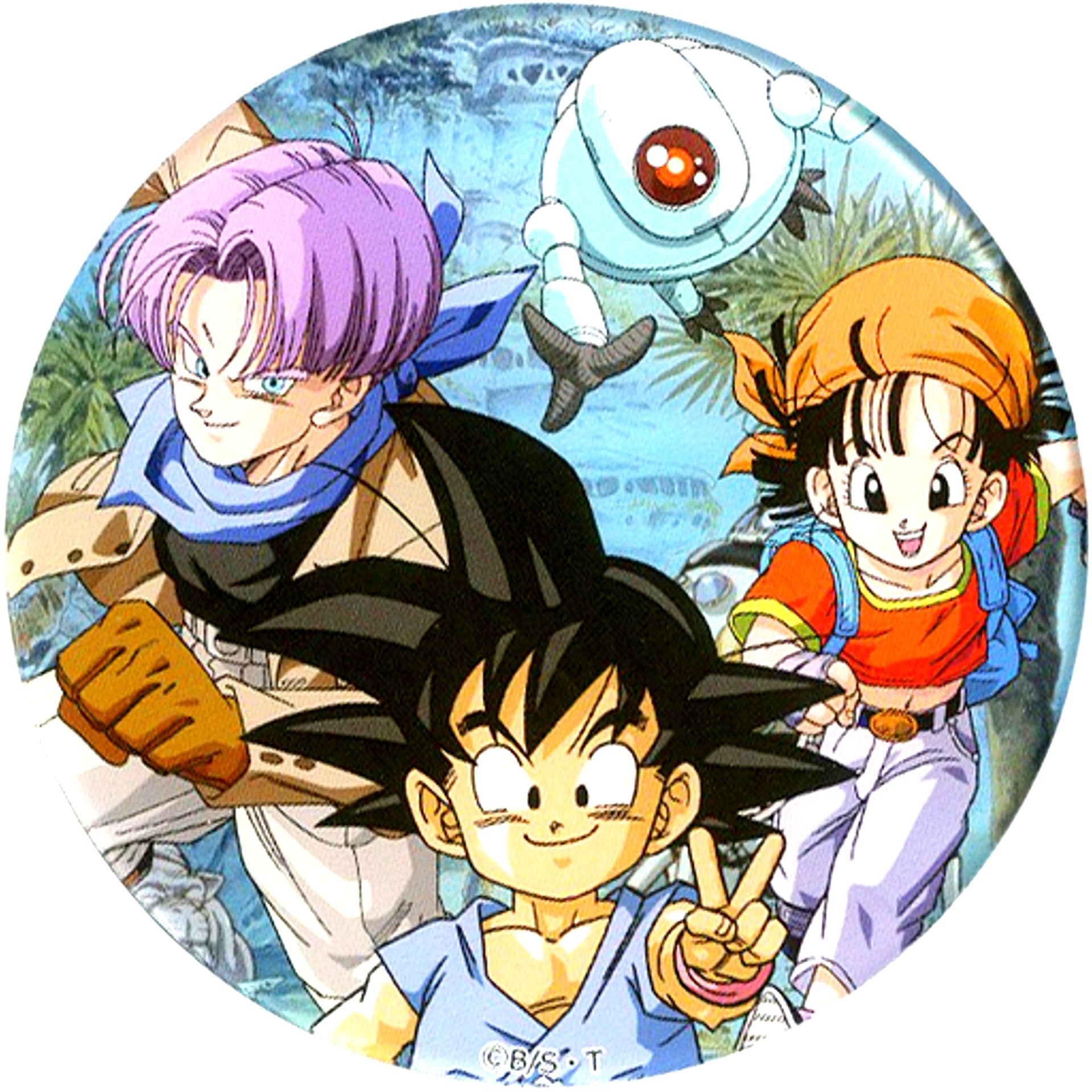 Son Goku and Pan and Trunks and Giru DRAGON BALL GT x Lawson Acrylic Coaster [USED]