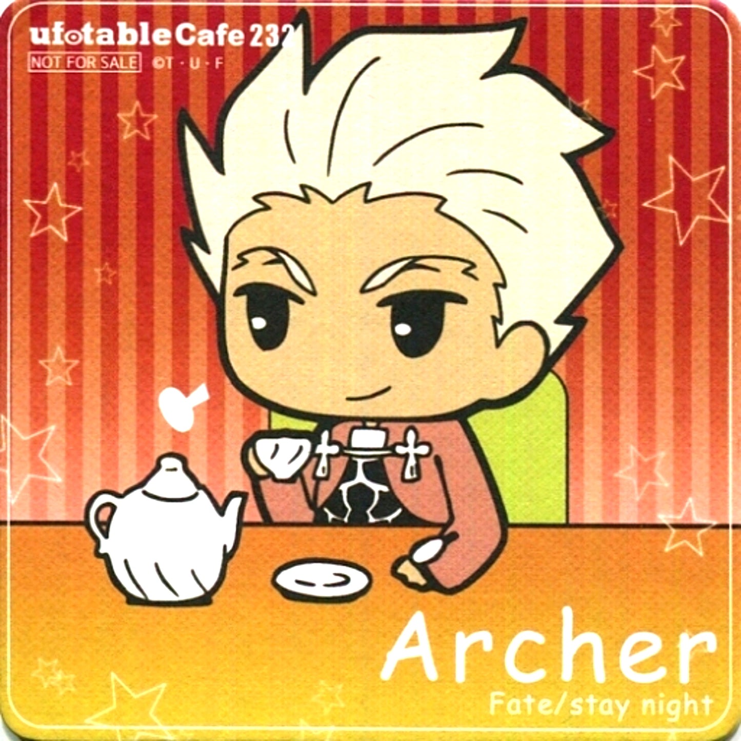 Archer 232 Coaster Fate/Zero to stay night Cafe Tohsaka Family Period Drink Order Bonus [USED]