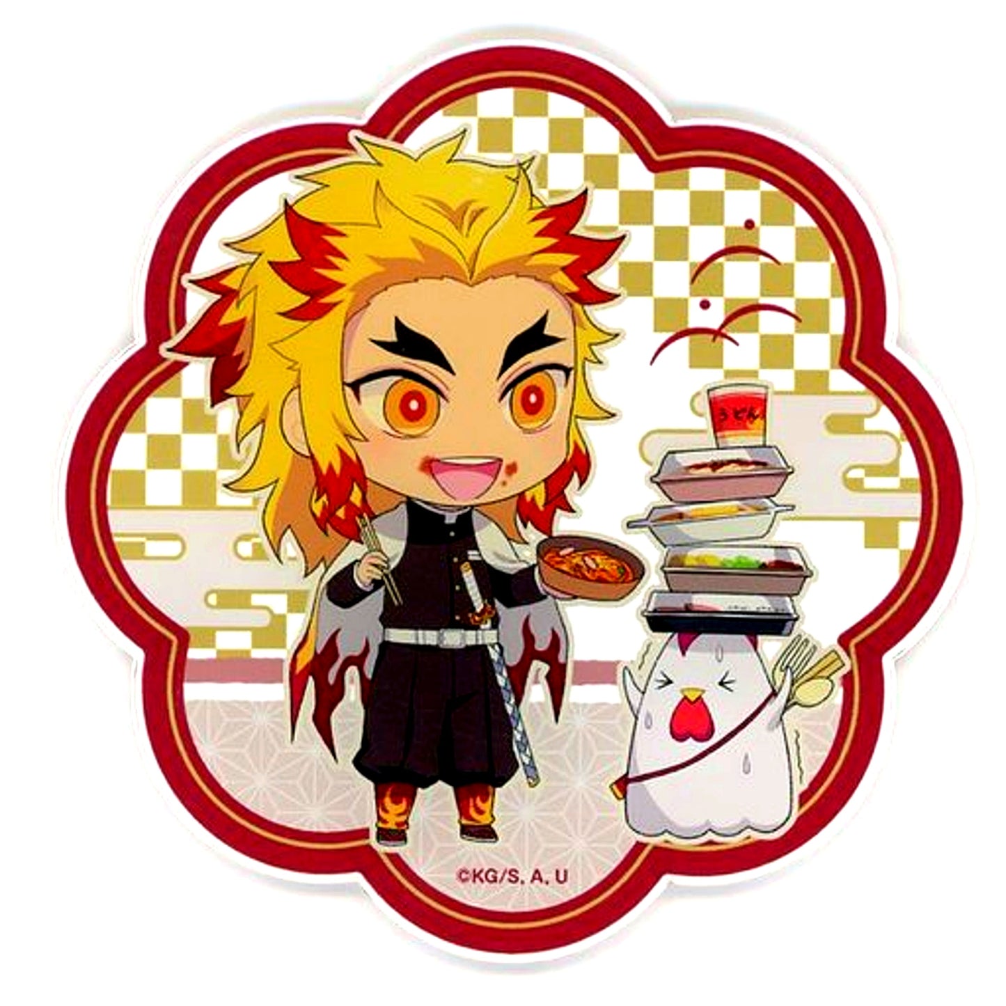 Kyojuro Rengoku Demon Slayer x Lawson Loppi HMV & BOOKS online Limited Acrylic Coaster [USED]