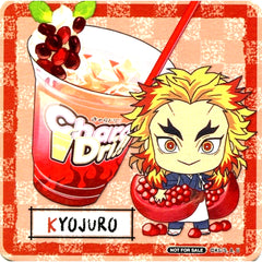 Kyojuro Rengoku Demon Slayer x CharaDri Drink Order Bonus Coaster [USED]