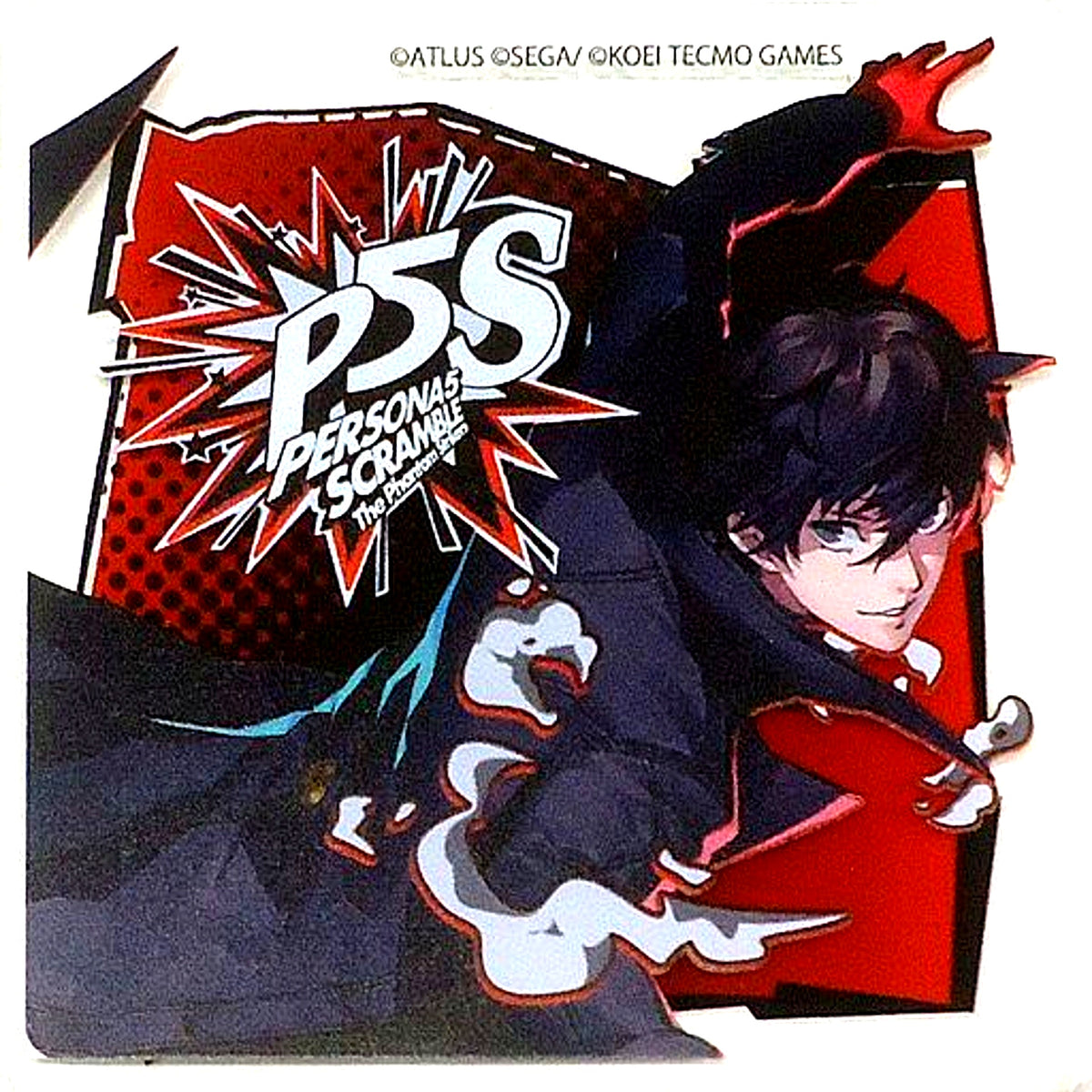 Protagonist Persona 5 Scramble The Phantom Strikers Acrylic Coaster PS4 Switch Software Futaba Tosho Purchase Bonus [USED]