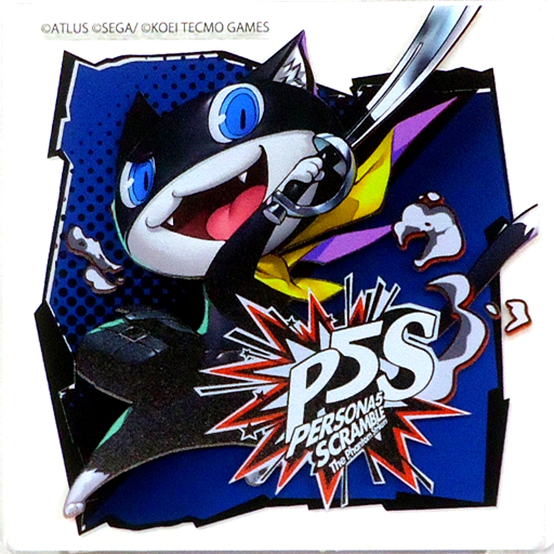 Morgana PS4 Switch Game Persona 5 Scramble The Phantom Strikers Acrylic Coaster Futaba Tosho Purchase Bonus [USED]