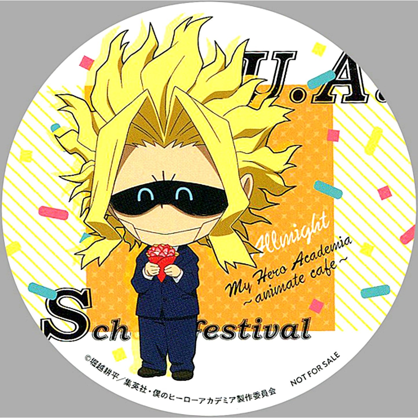 All Might My Hero Academia x animate cafe Coaster Menu Order Bonus [USED]