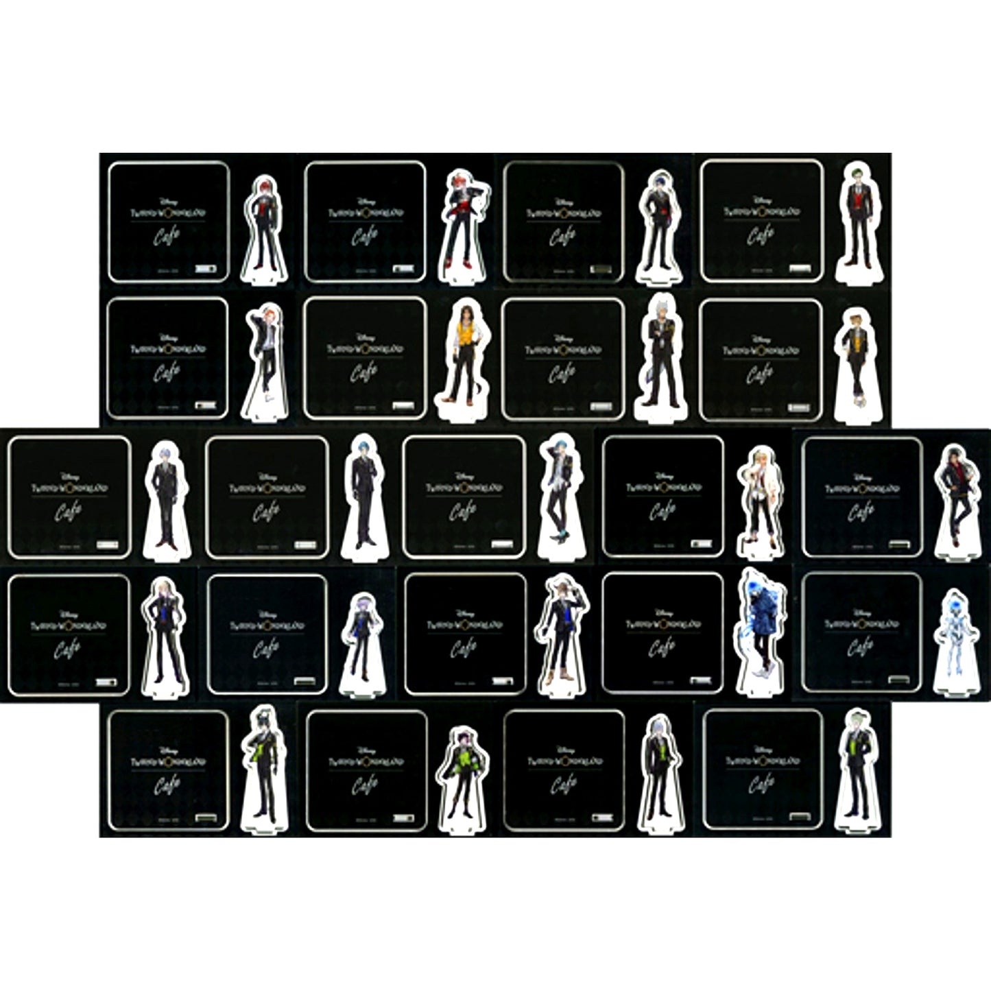 Set of 22 Disney Twisted Wonderland Acrylic Stand Coaster OH MY CAFE [USED]