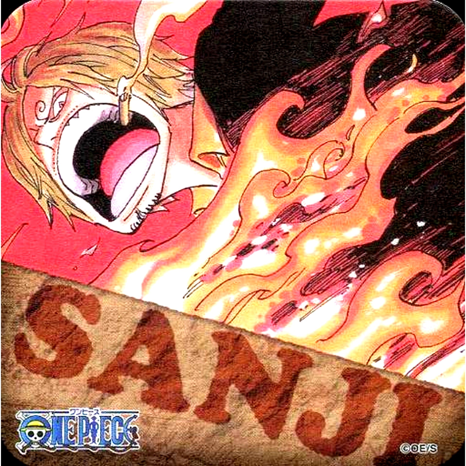 Sanji Name Brown One Piece Art Coaster Jump Festa 2016 Goods [USED]