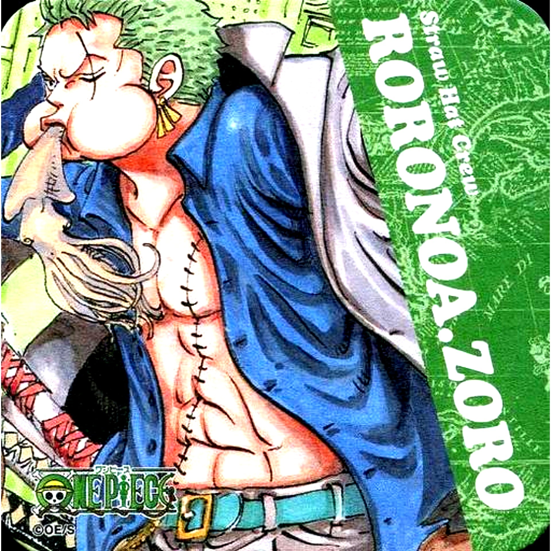 Roronoa Zoro Name Green One Piece Art Coaster Jump Festa 2016 Goods [USED]