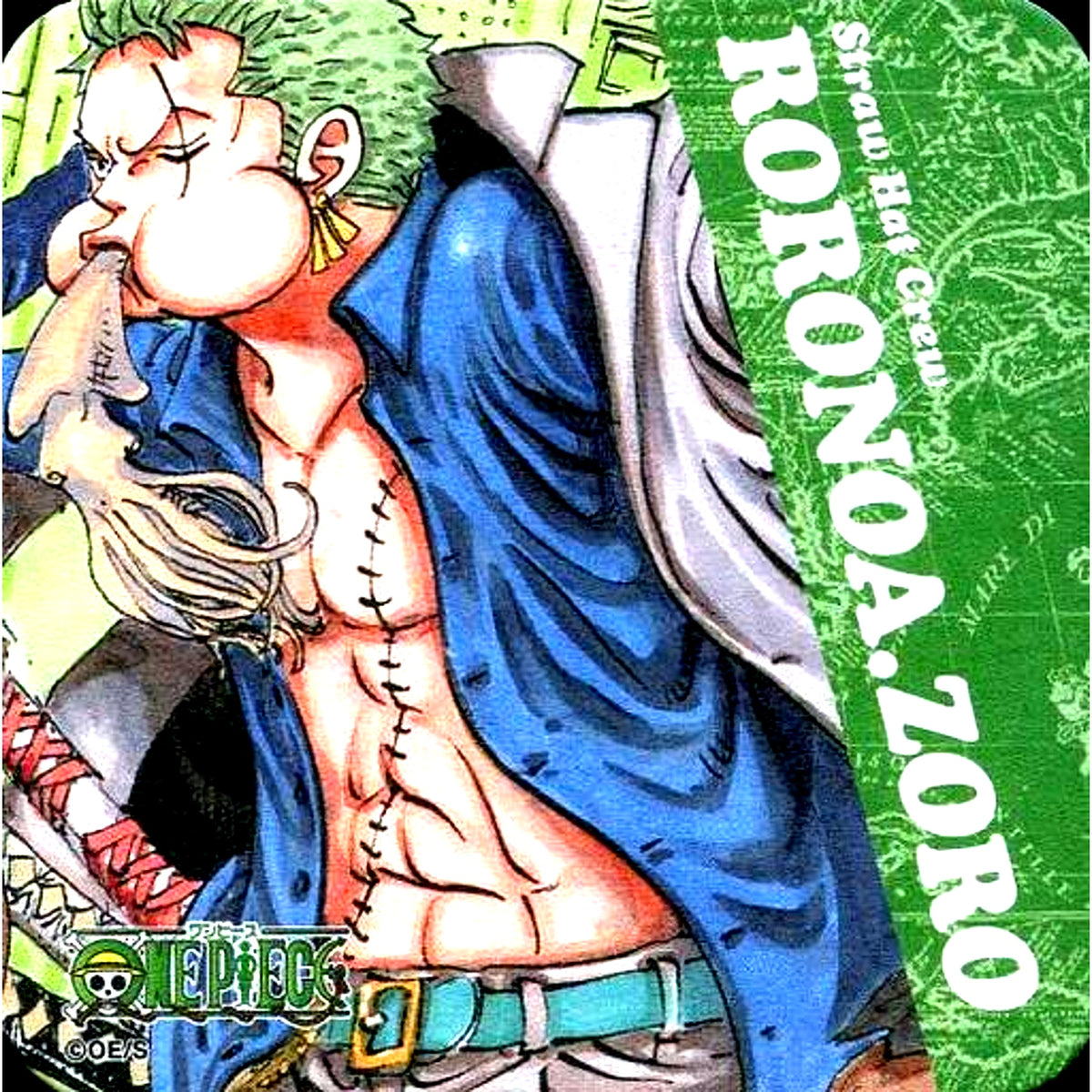 Roronoa Zoro Name Green One Piece Art Coaster Jump Festa 2016 Goods [USED]
