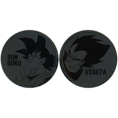 Dragon Ball Son Goku Vegeta Ichiban Kuji Ex Chikyu o Mamoru Senshitachi Metal Pair Coaster Prize G [USED]